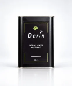 Derin Zeytincilik natürel sızma soğuk sıkım zeytinyağı 2 Litre Teneke, beyaz fonda ürün fotoğrafı