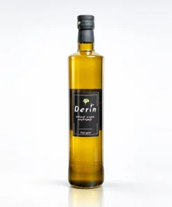 Derin Zeytincilik natürel sızma soğuk sıkım zeytinyağı 750 ml Cam Şişe, beyaz fonda ürün fotoğrafı