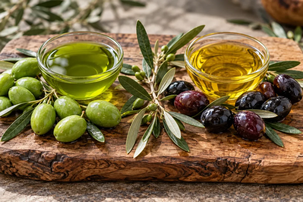 Erken hasat ve olgun hasat zeytinyağı farkı: yeşil zeytin ve yeşil yağ ile siyah zeytin ve altın sarısı yağ